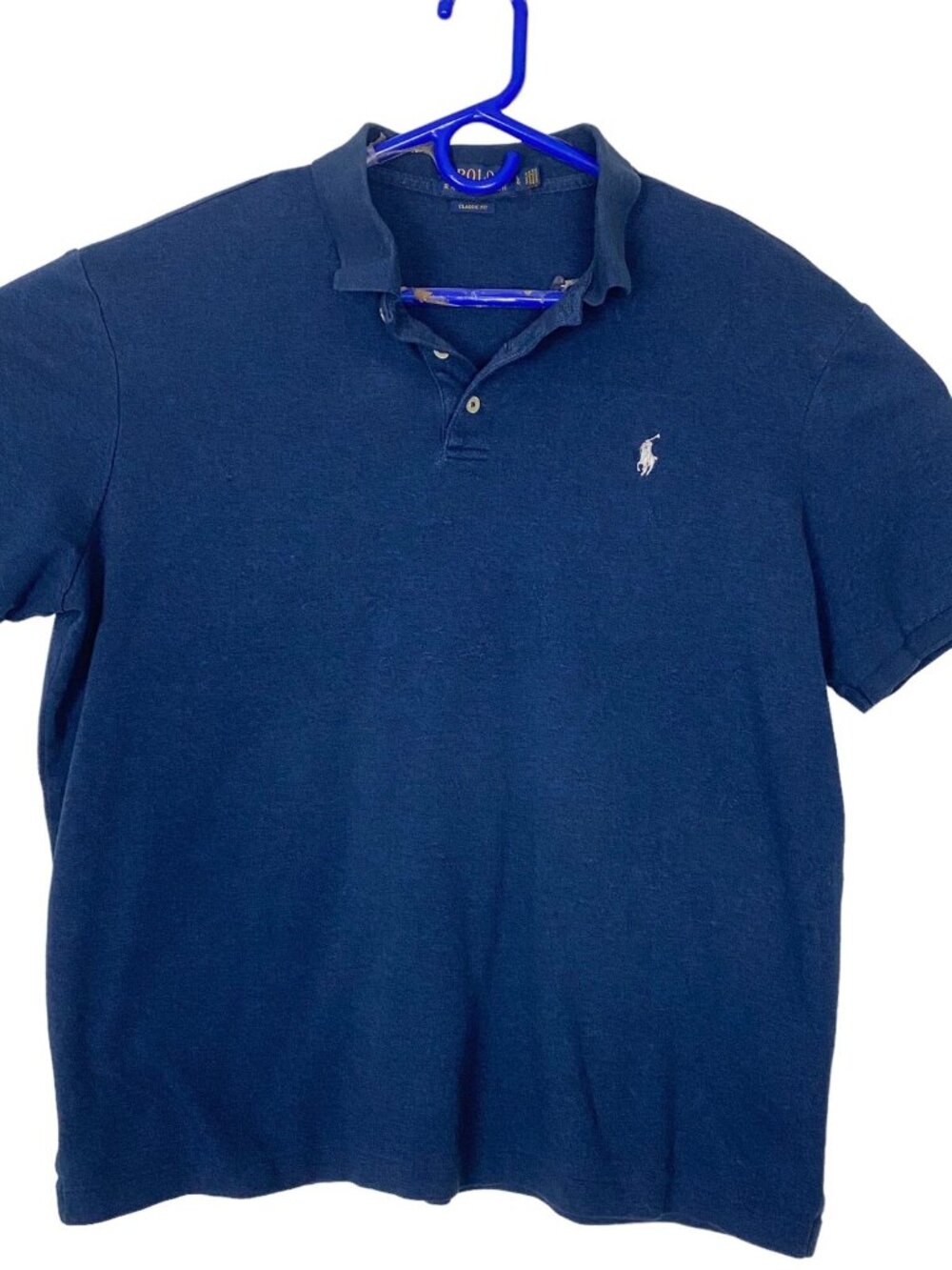 POLO RALPH LAUREN Men Pullover Short Sleeve Polo Shirt Sz L Blue Everyday 71-1